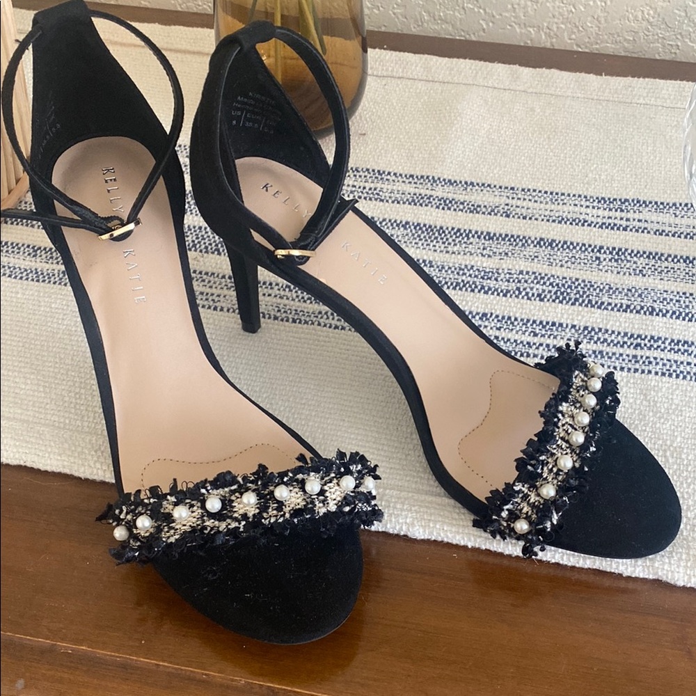 Kelly & Katie Black Embellished Women's Heels